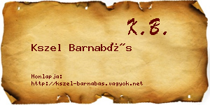 Kszel Barnabás névjegykártya