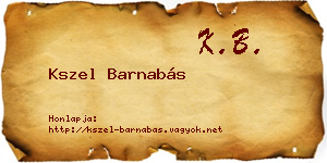Kszel Barnabás névjegykártya