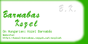 barnabas kszel business card